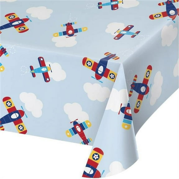 Creative Converting 332212 54 x 102 in. Toy Airplane Plastic Tablecloth