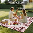 thumbnail image 4 of Red Botanical Outdoor Rug 5x8 Ft - Reversible Patio Rug Outdoor Camping Rugs, Vintage Nature Flower Floral Washable Indoor Outdoor Area Rugs, Non-Slip Outdoor Carpet Runner for Deck/Porch, 4 of 8