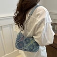 thumbnail image 5 of Willtoo Quilted Denim Shoulder Bag for Women Star Pattern Clutch Hobo Bag Small Tote Handbag with Zipper Closure, 5 of 5