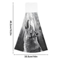 thumbnail image 6 of Yayeee Kitchen Hanging Hand Towels Set of 2 with Loop Bathroom Absorbent Tie Towel, Gray Wolf Pattern, 6 of 7