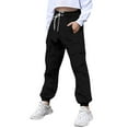 thumbnail image 5 of Gpaecead Trendy Boys And Girls Boys Cargo Pants Kids Elastic Waist Jogger Pants Casual Trousers With Pockets 3-12 Years Black, 5 of 8