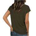 thumbnail image 6 of Cilsoka Summer Shirts for Women Solid Basic Tops Short Sleeve Casual V Neck Pullover Basic Tee Shirt Blouse Dressy Casual, 6 of 7