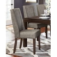 thumbnail image 1 of Contemporary Gray Fabric Upholstered Side Chair 4pc Set Dark Brown Finish Wooden Dining Furniture, 1 of 4