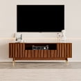 thumbnail image 3 of 66.8" Brown Wood TV Stand with Drawer and Cabinet for 75" TV, Mid Century Modern Media Console with Cable Management for Living Room Bedroom, 3 of 9