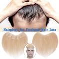 thumbnail image 3 of Benehair Forehead Hairline Men Toupee Topper Thin Full PU 100% Russiian Human Hair Piece Blonde Hair Piece(4cm*18cm ), 3 of 8