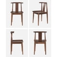 thumbnail image 6 of EYYTHUNG Wood Dining Chairs Set of 6, Farmhouse Kitchen Chairs with Curved Back Mid Century Wishbone Dining Chairs, Brown, 6 of 8