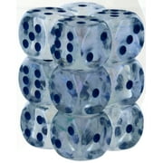 Chessex Manufacturing CHX27781 16 mm D6 Cube Borealis Icicle Luminary Dice Light Blue - Pack of 12