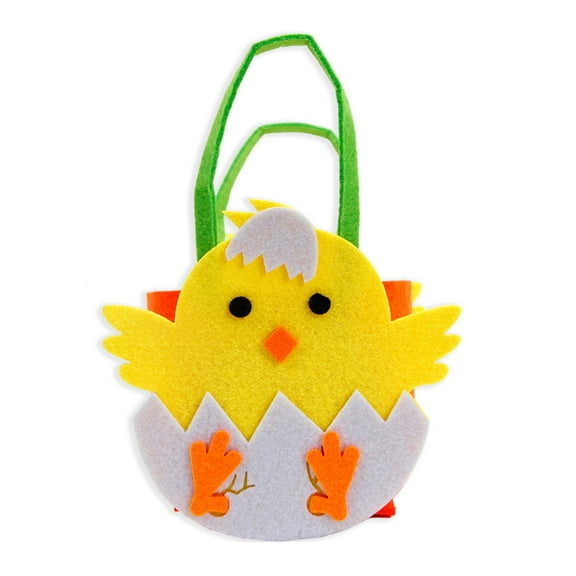 tasrioml Easter Basket for Kids Gift Bunny Carrot Chick Colorful Egg DIY Non-woven Fabric Handmade Portable Basket Treat Tote Pouch Festival Gift