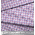 thumbnail image 2 of Soimoi Pink Poly Georgette Fabric Plaid Check Print Fabric by the Yard 42 Inch Wide, 2 of 3