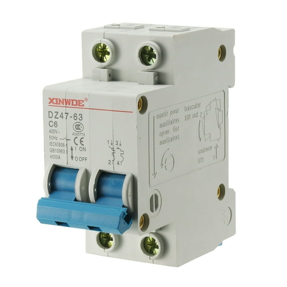 2 Poles 6A 400V Low-voltage Miniature Circuit Breaker DZ47-63 C6
