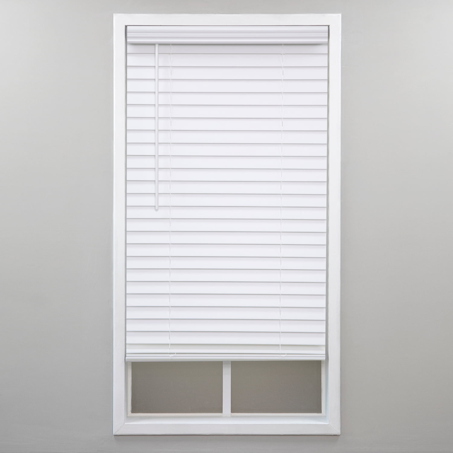 Regal Living White Cordless Room Darkening Textured Faux Wood Blinds, 34" W x 48" L