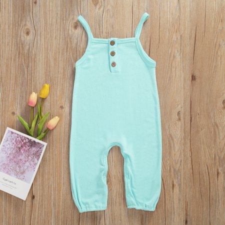 

0-24M Baby Girl Kids Solid Romper Jumpsuit Bodysuit Playsuit Summer Clothes Outfits