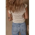 thumbnail image 2 of Stylish Sleeveless Knitted Tank Top with Intricate Hollow Out and Ruffle Details | [ZhiHiMeRi] | (US 8-10)M, 2 of 12