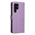 thumbnail image 4 of SaniMore for Samsung Galaxy S24 Ultra Case, PU Leather Skin with Embossed Cat Flip Magnetic Cover Card Slots Kickstand Detachable Lanyard Full Around Wallet Cover For S24 Ultra, Purple, 4 of 11