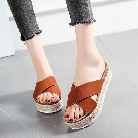 

New Hemp Rope Thick-soled Women s Sandals Outer Wear Casual Sandals And Slippers Women
