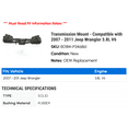 thumbnail image 2 of Transmission Mount - Compatible with 2007 - 2011 Jeep Wrangler 3.8L V6 2008 2009 2010, 2 of 2
