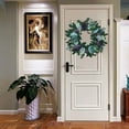 thumbnail image 5 of MAHAQI Artificial Wreath Silk Flowers Front Door Knocker Green Home Decorations Rattan Circle Simulation Garland, 5 of 5
