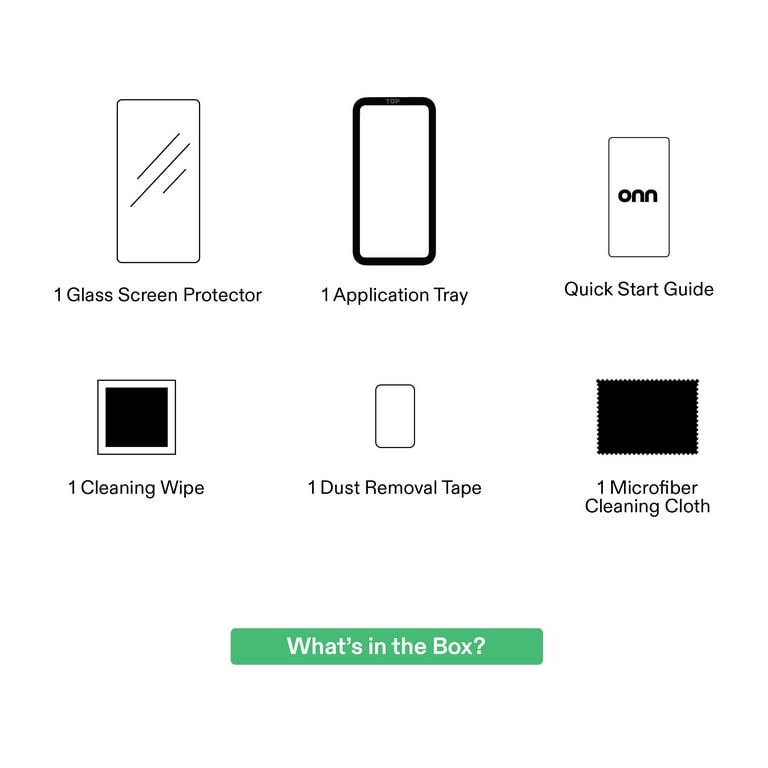 onn Glass Screen Protector with Easy Application Tray for iPhone 17 Pro