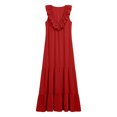 thumbnail image 5 of Dolkfu Side Split Dresses for Women Trendy Sleeveless Red V-Neck Maxi-Length Peasant Dresses Relaxed Fit Modern Flowy Solid Dresses Red,L, 5 of 5
