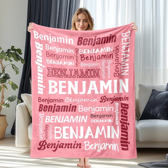 JML Custom Printed Name Flannel Blanket - Personalized Throw Blanket, Lightweight & Soft, Multiple Sizes for All Ages