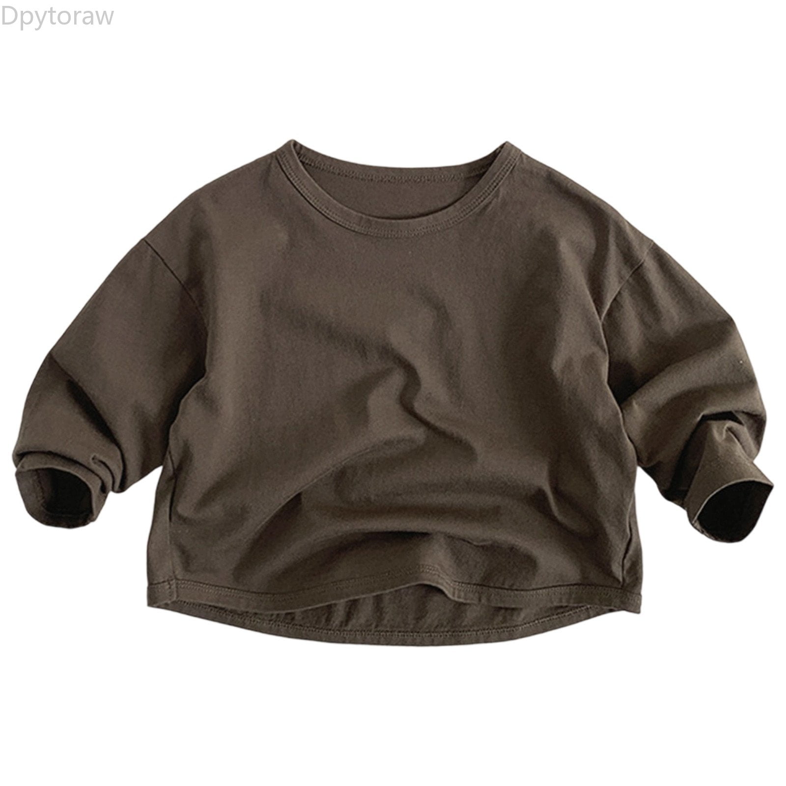 Dpytoraw Boys Casual Tops Basic Tee For Toddlers Kids 1 8 Years Comfortable Everyday Wear Stylish Korean Style Unisex Baby Shirt Spring Summer Fall Boys Sweatshirts Long Sleeve Size 2-3 Years
