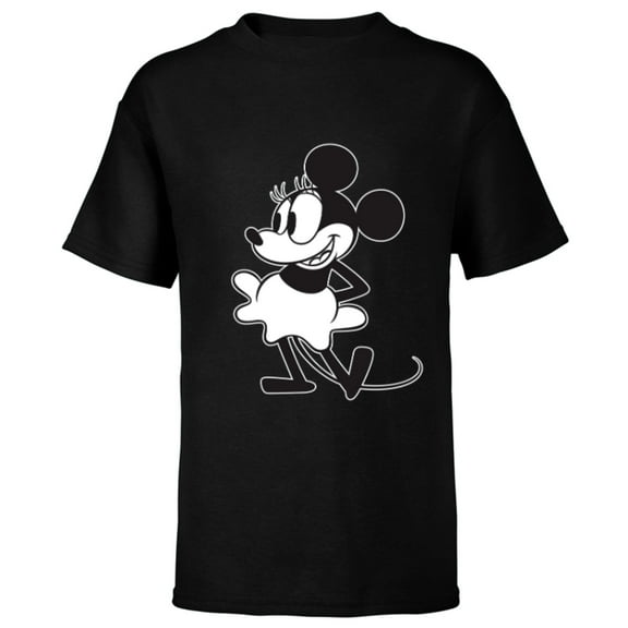 Disney Vintage Minnie Mouse - Short Sleeve T-Shirt for Kids - Customized-Black