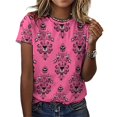 thumbnail image 3 of Haunted Mansion Lotus Leaf Neck T-Shirt Long Sleeve Women'S T Shirt Elegant Fashion Tops & Tees, 3 of 8