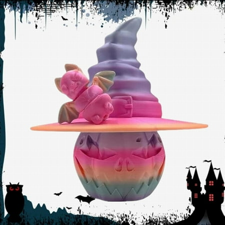 

3D Printed Halloween Pumpkin Decorations With Witch Hat Pumpkin Ornaments 3D Printed Toy For Halloween Decor Fall Tabletop Pumpkin Decor Outdoor For Desktop Decoration Home Decor
