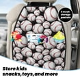 thumbnail image 5 of Fuzoiu Cute Baseball Print 2 Pack Kick Mat Back Seat Protector With 3 Storage Pockets, Universal Car Seat Back Organizer For Kids Pets, Waterproof Backseat Protector For Most Car, 5 of 8