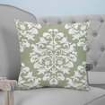 thumbnail image 4 of Pillow Covers 26x26 Set of 2, Baroque Sage Green Throw Pillow Covers Decorative Couch Cushion Cover, Vintage Damask Classic Floral Microfiber Soft Square Pillowcases for Bedroom Living Room Sofa, 4 of 7