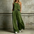 thumbnail image 2 of Two Piece of Workouts Outfits Plus Size Round-Neck Sleeveless And Long Pants Casual 2PC Sets, 2 of 5