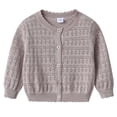 thumbnail image 7 of Besolor Toddler Girls Boy Clothes Cardigan Crewneck Button down Long Sleeve Shirts Hollow out Casual Knitted Jacket Tops(5-6 Years,Coffee), 7 of 7