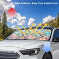 thumbnail image 4 of Binienty Sea Turtle Car Front Windshield Sun Shade Visor Easy Fold Tropical Hibiscus Floral Car Window Sunshades 2-Piece Windshield Sun Blocker Shade Universal for Most Vehicle Sedans SUV Truck, 4 of 7