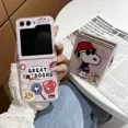 thumbnail image 4 of Bonita funda de teléfono con dibujos animados de Peanut Snoopy Charlie Brown para Samsung Galaxy Z Flip 6 5, funda de TPU suave para Z Flip 3 4 con cordón, 4 of 5