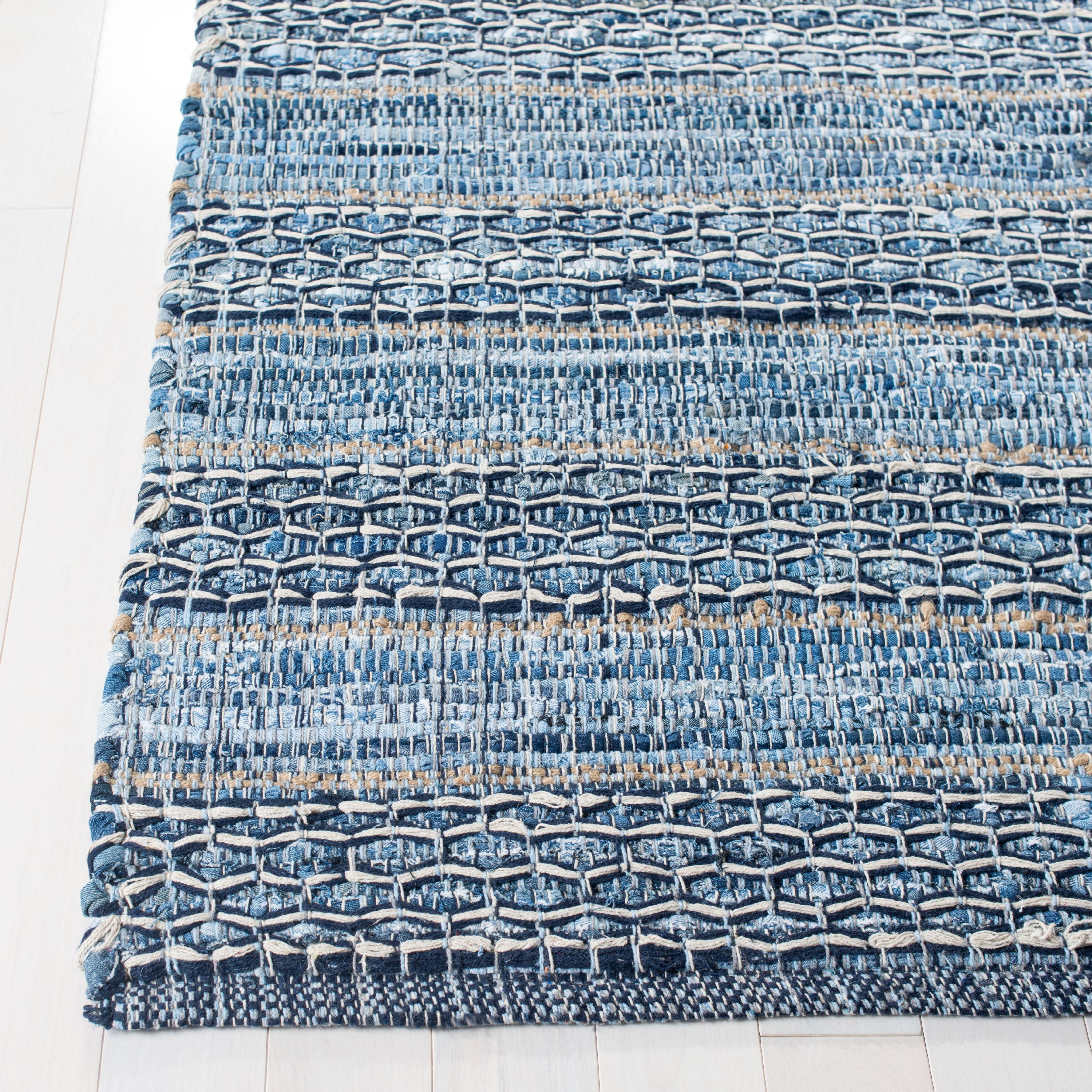SAFAVIEH Montauk Diana Braided Striped Area Rug, Blue, 8' x 10'