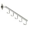 18" L Chrome 5 J Hook Wall Mount Waterfall Square Tube Faceout Hook - 25 Pack
