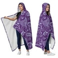 thumbnail image 2 of Wearable Blanket,Purple Paisley Pattern Hooded Wearable Sherpa Blanket for Adults & Teens,Winter Poncho Shawl Wrap Cape Thick Warm,50"x60", 2 of 5