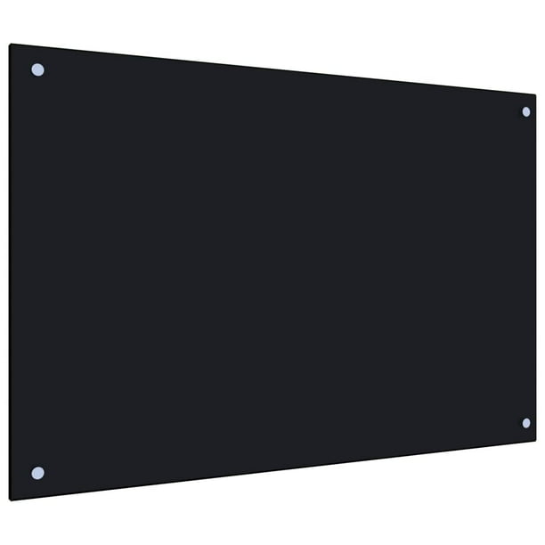 Protector contra salpicaduras de cocina VidaXL de vidrio templado negro 90x60 cm