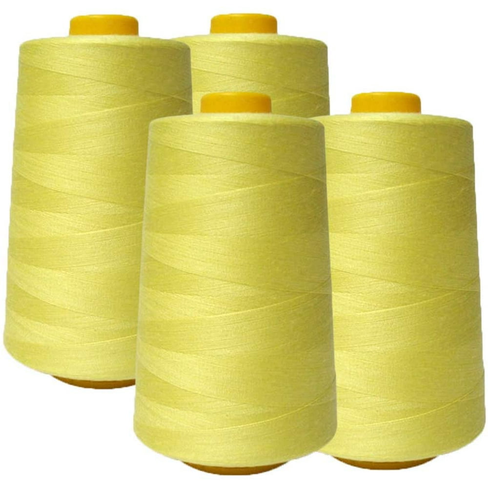 AK Trading 4Pack Yellow All Purpose Sewing Thread Cones (6000 Yards