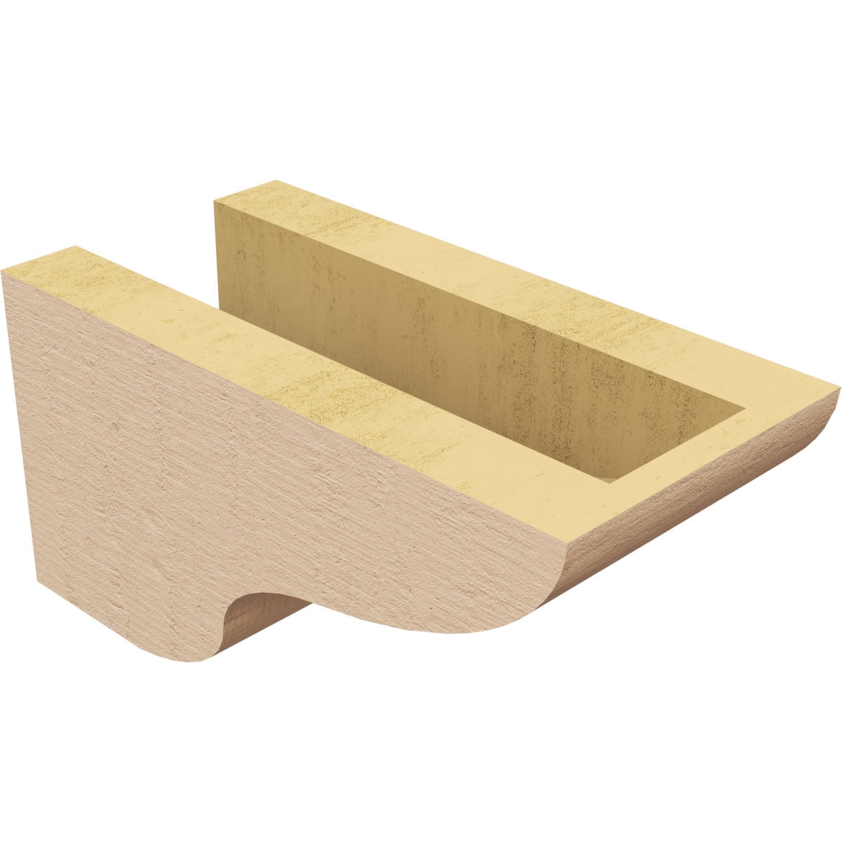 4"W x 8"D x 4"H Wide Greensboro Rough Cedar Woodgrain TimberThane Corbel, Primed Tan