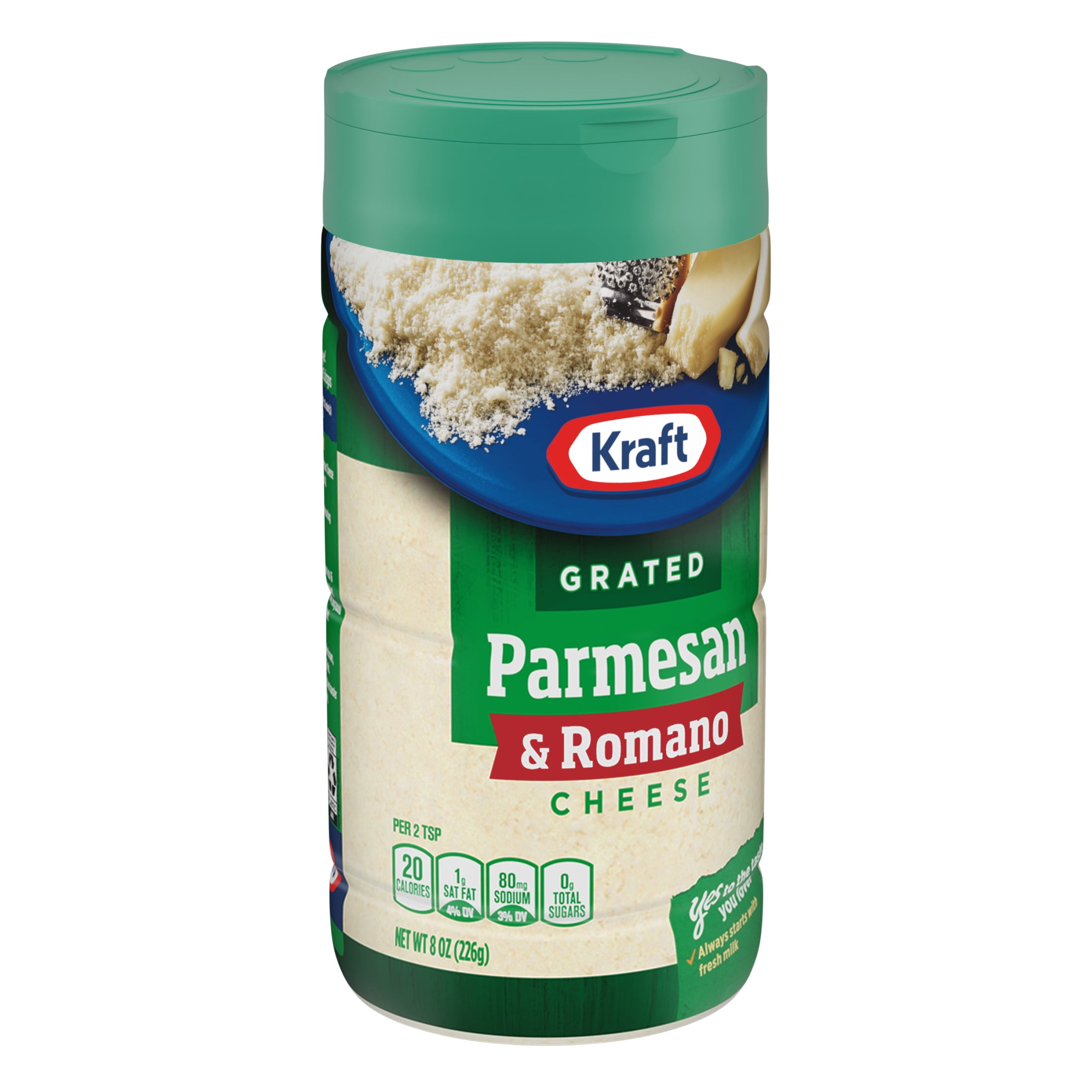 Kraft Natural Grated Parmesan and Romano Cheese Shaker, 8 oz Bottle