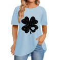 thumbnail image 2 of Pxiakgy Vente Chaude! T-Shirt Trèfle de la Saint-Patrick pour Femmes Chanceux Irlandais Manches Courtes T-Shirt Graphique Trèfle Mode Décontractée Col Rond Manches Courtes Imprimé, 2 of 6