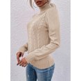 thumbnail image 5 of Long Sleeved Women Fall Winter Turtleneck Slim Sweater Solid Casual Knit Pullovers, 5 of 6