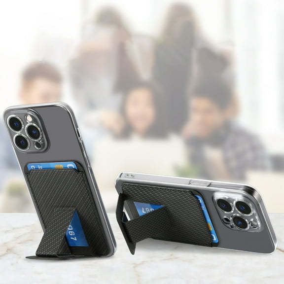 Magnetic Card Holder Stand for Phone Cover - Black