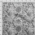 thumbnail image 4 of oneOone Velvet Gray Fabric Jacobean Floral Craft Projects Decor Fabric Printed By The Yard 58 Inch Wide, 4 of 5