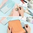 thumbnail image 3 of 4 Pcs Portable Brush Bags Brush Storage Pouch for Travel Small Cosmetics Brushes Case Makeup Brush Protection Bag with Platic Buttons (4 Colors), 3 of 6