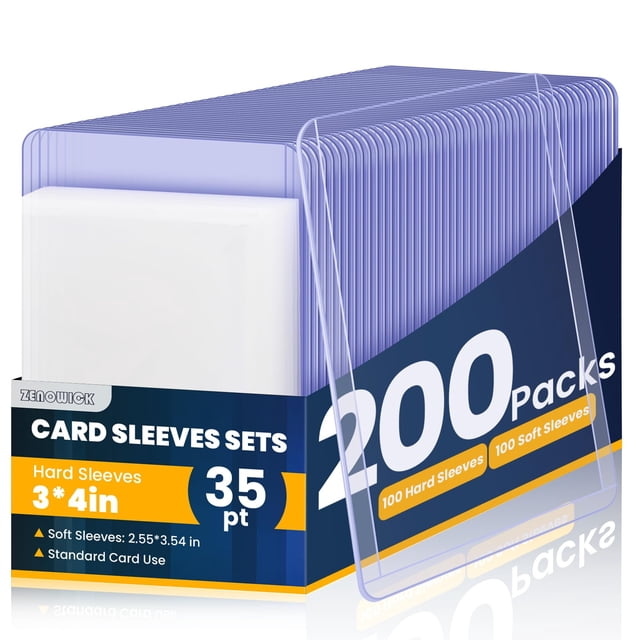 Fundas para tarjetas ZENOWICK, 200 paquetes, para tarjetas de béisbol y fútbol