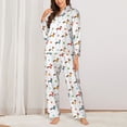 thumbnail image 2 of Fotbe winter Snowflake Dachshund Pattern Long Sleeve Pajama Set for Women,Sleepwear Set,2-piece Loungewear Set,Soft PJs Comfy Nightwear with Pockets -X-Large, 2 of 7