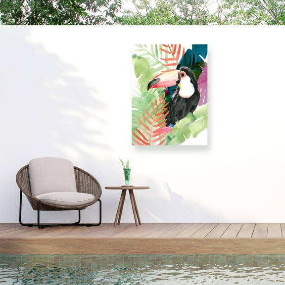 Jennifer Paxton Parker 'Toucan Palms I' Outdoor Canvas 19x14
