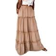 thumbnail image 3 of TaTaai Women's Boho High Waist Maxi Skirt with A-Line Silhouette, Ruffle Tiered Detail, Elastic Waistband, and Side Pockets Gift, 3 of 9